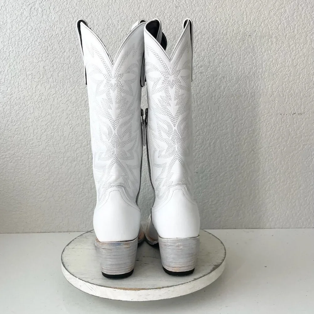 Lane MEGAN MORONEY Cowboy Boots Smokeshow Womens 10 White Western Cowgirl Tall - Picture 3 of 15